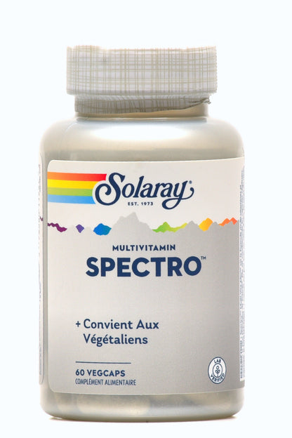 multivitamines Solaray Spectro – 60 capsules végétaliennes.