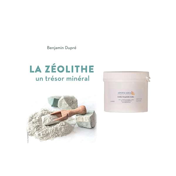 Zeolite set & Book La Zéolithe un trésor minéral by Benjamin Dupré - Apoticaria