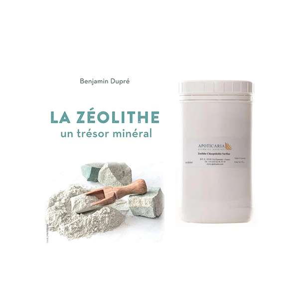 Zeolite set & Book La Zéolithe un trésor minéral by Benjamin Dupré - Apoticaria