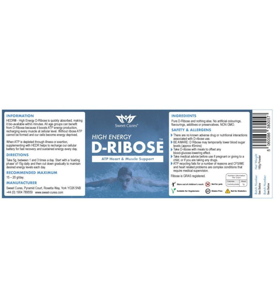 D-Ribosa de alta energía 100 g Polvo